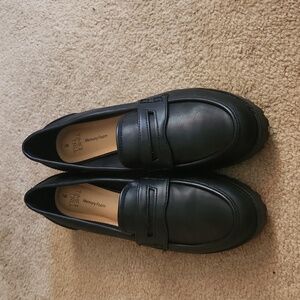 Time and true black loafers size 9